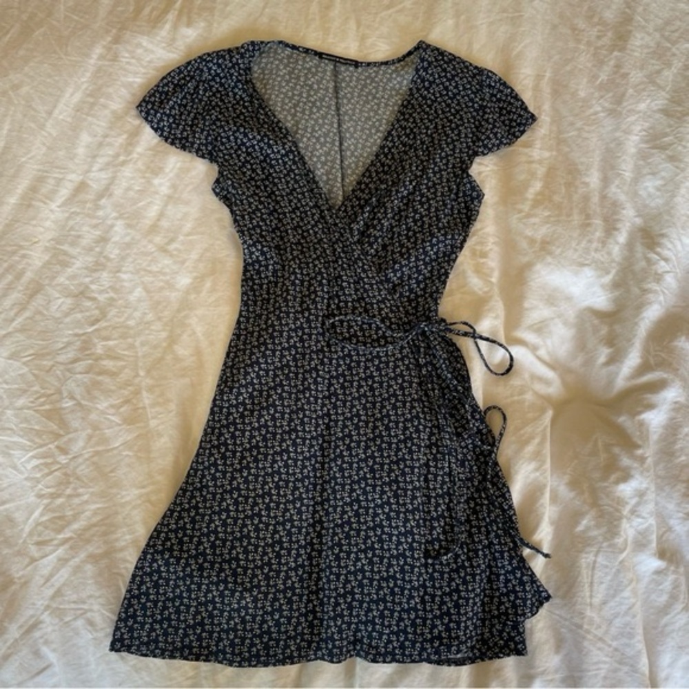 Brandy Melville dark blue wrap dress